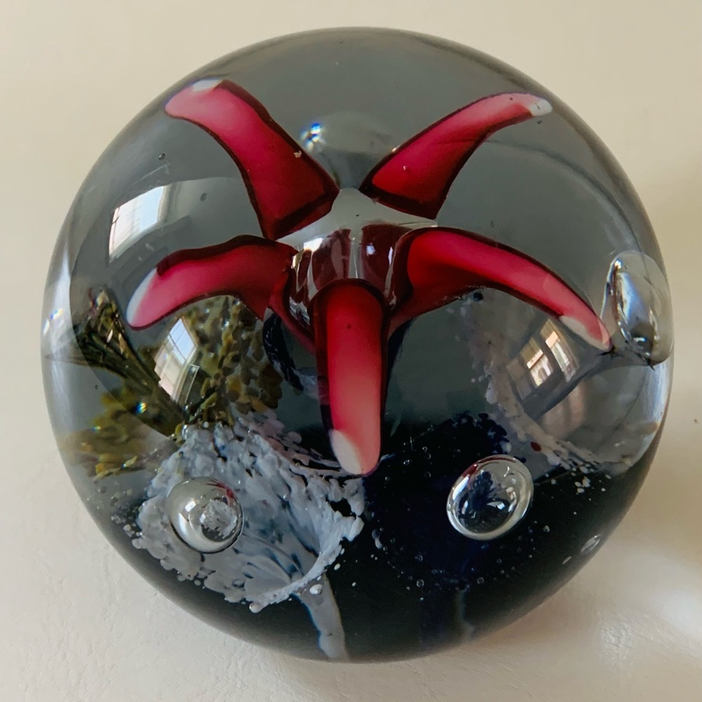 Vintage hand blown glass paperweight